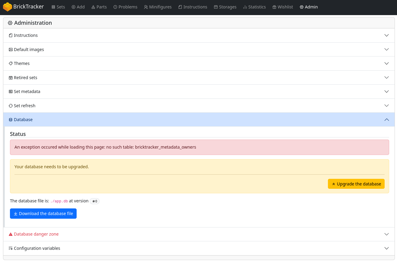 Database initialization