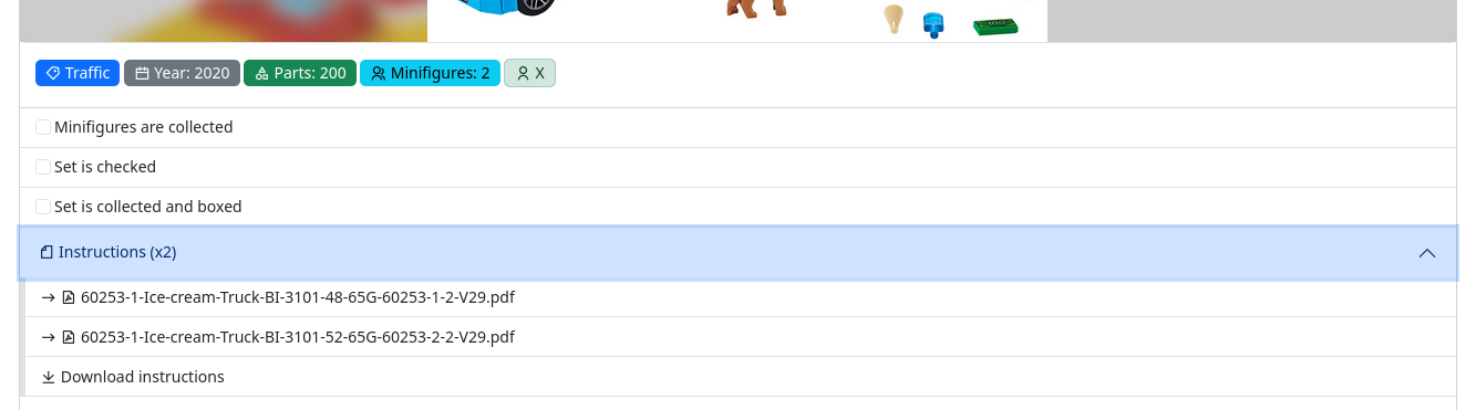 Downloaded instructions available