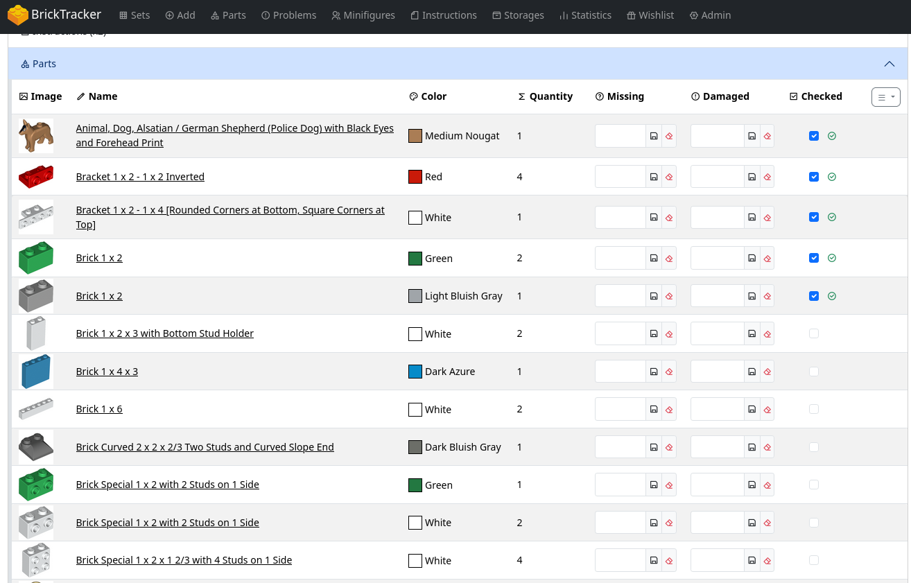 Parts checking in action
